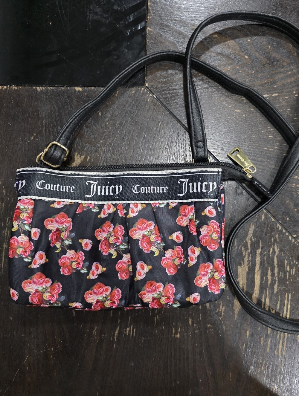 Juicy Couture Black Floral Crossbody Bag